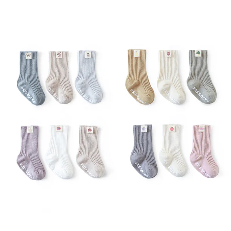3 Pair/lot Baby Socks Spring & Autumn Combed Cotton Newborn Boy Girl Socks Twin-needle Glue Non-slip Children's Socks 0-5 Years
3 Pair/lot Baby Socks Spring & Autumn Combed Cotton Newborn Boy Girl Socks Twin-needle Glue Non-slip Children's Socks 0-5 Years