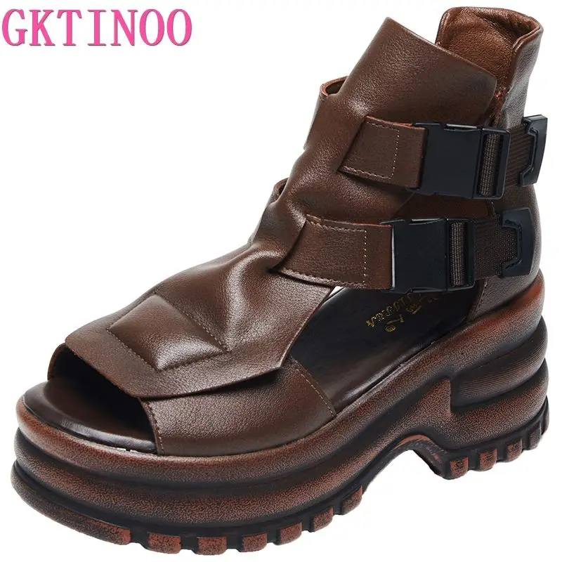 GKTINOO Retro Genuine Leather Thick Sole Peep Toe Women Sandals 2023 Summer Hollow Out Thick High Heels GLADIATOR Shoes
GKTINOO Retro Genuine Leather Thick Sole Peep Toe Women Sandals 2023 Summer Hollow Out Thick High Heels GLADIATOR Shoes