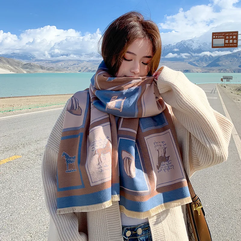 2023 Women Winter Cashmere Scarf Design Print Horse Shawl Wrap Design Print Pashmina Warm Scarves Thick Blanket Female Echarpe
2023 Women Winter Cashmere Scarf Design Print Horse Shawl Wrap Design Print Pashmina Warm Scarves Thick Blanket Female Echarpe