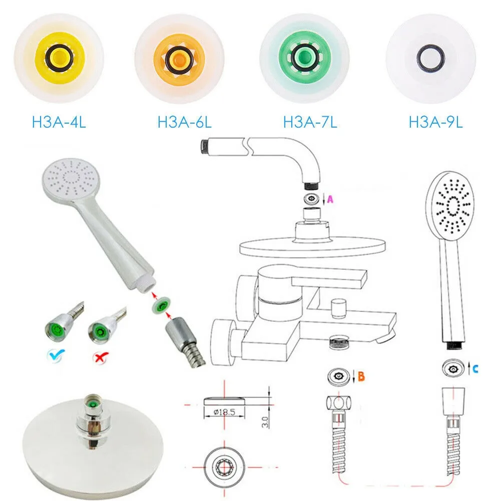Shower Flow Reducer Limiter Set - Up To 70% Water Saving 4 L/min Four-piece Combination HA Series Top Spray Shower 4PCS
Shower Flow Reducer Limiter Set - Up To 70% Water Saving 4 L/min Four-piece Combination HA Series Top Spray Shower 4PCS