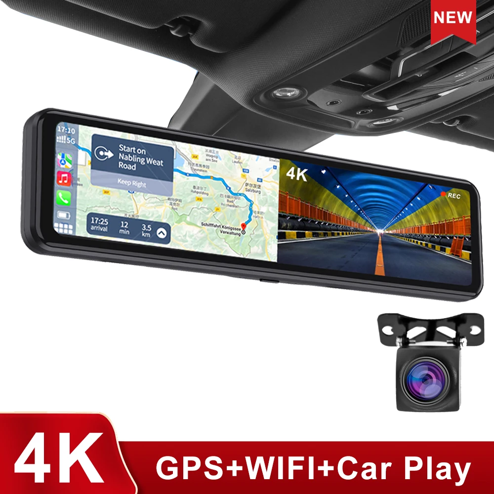 4K 3840*2160P 12 Inch Dash Cam Dual Lens Car DVR Camera WIFI GPS Car play Dashcam Front and Rear Night Vision Video Recorde
4K 3840*2160P 12 Inch Dash Cam Dual Lens Car DVR Camera WIFI GPS Car play Dashcam Front and Rear Night Vision Video Recorde