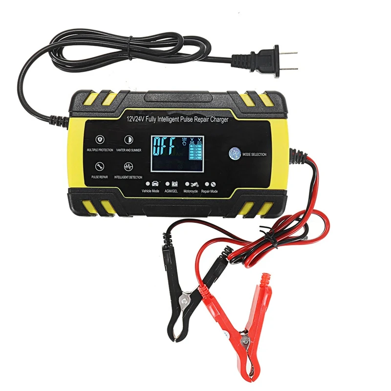 Enusic 12/24V 8A/4A Touch Screen Pulse Repair LCD Battery Charger For Car Motorcycle Lead Acid Battery Agm Gel Wet EU US Plug
Enusic 12/24V 8A/4A Touch Screen Pulse Repair LCD Battery Charger For Car Motorcycle Lead Acid Battery Agm Gel Wet EU US Plug