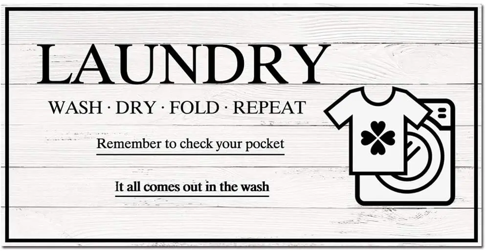 Imitation White Wood Board Design Laundry Tin Metal Signs Wall Art Temember To Check Your Pocket | Thick Tin Print Poster
Imitation White Wood Board Design Laundry Tin Metal Signs Wall Art Temember To Check Your Pocket | Thick Tin Print Poster