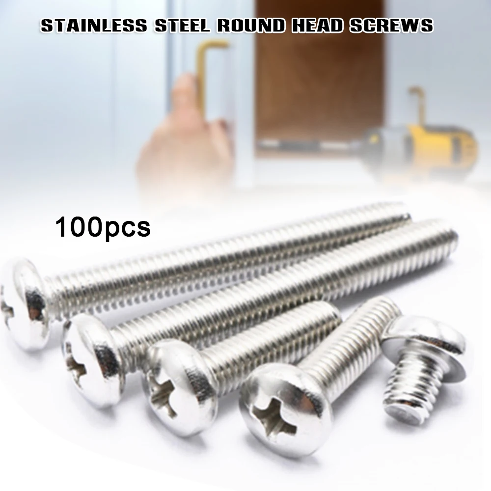 100pcs #6-32 Screw Set Cross Pan Head Machine Stainless Steel Cross Screw Anchors Screw License Plate Screws Deck Screws RERI889
100pcs #6-32 Screw Set Cross Pan Head Machine Stainless Steel Cross Screw Anchors Screw License Plate Screws Deck Screws RERI889