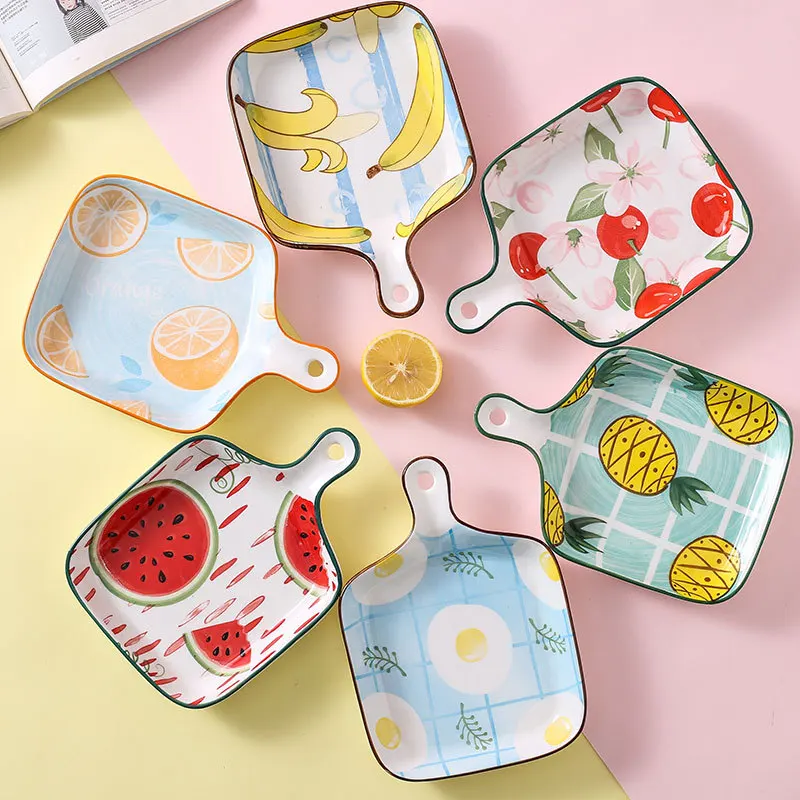 9 inches Salad plate single handle baking tray ceramic tableware fruit shape creative dinner plate baked rice tray home baking
9 inches Salad plate single handle baking tray ceramic tableware fruit shape creative dinner plate baked rice tray home baking
