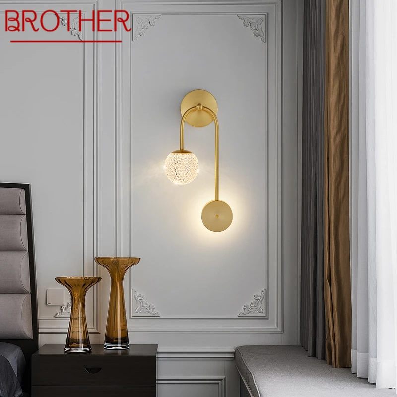 BROTHER Modern Gold Brass Bedside Lighting LED 3 Colors Lovely Creative Wall Lamp for Home Bed Room Decor
BROTHER Modern Gold Brass Bedside Lighting LED 3 Colors Lovely Creative Wall Lamp for Home Bed Room Decor