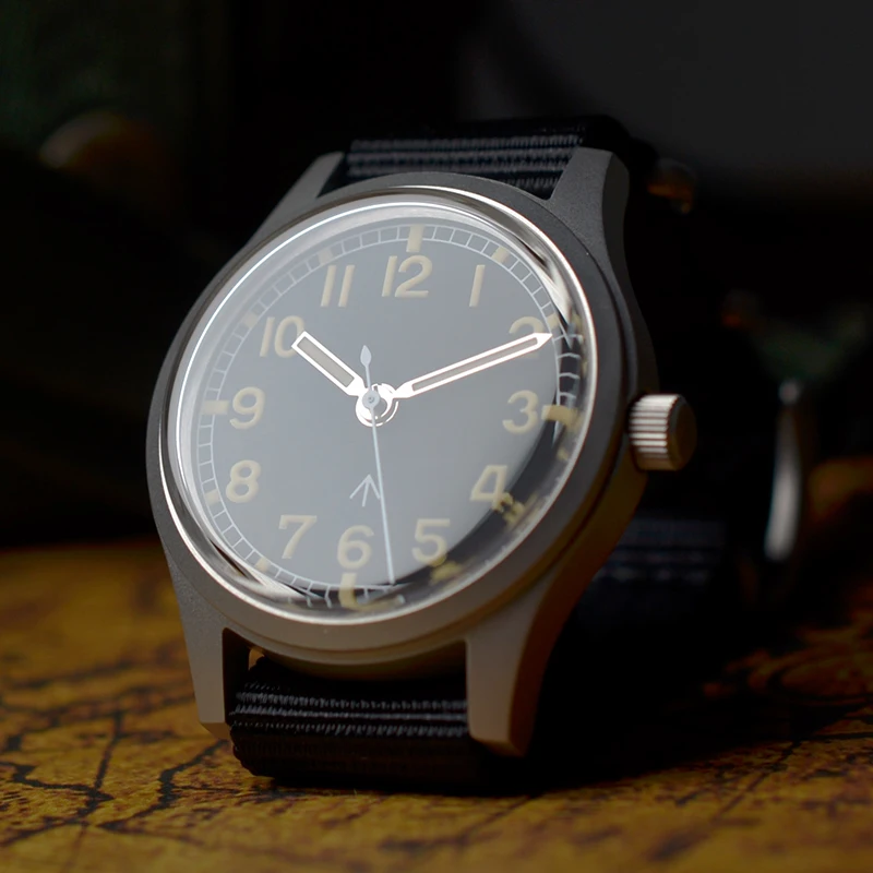 W10 Retro Military Watch Stainless Steel 100M Old Luminous 36mm Little Green Dial Leather Strap NH38 Mechanical Watches
W10 Retro Military Watch Stainless Steel 100M Old Luminous 36mm Little Green Dial Leather Strap NH38 Mechanical Watches