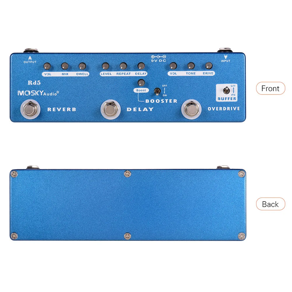 MOSKY Audio Effect Pedal 5-in-1 9.1*2.7*1.5in Accessories Booster Buffe Delay Guitar Pedal Metal Multi-Effects
MOSKY Audio Effect Pedal 5-in-1 9.1*2.7*1.5in Accessories Booster Buffe Delay Guitar Pedal Metal Multi-Effects