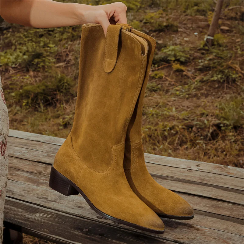 Women Boots 2022 Luxury Boutique Cattle Suede Casual Mid Heel Women Shoes Classic Round Head Elegant Lady Middle Calf Boots
Women Boots 2022 Luxury Boutique Cattle Suede Casual Mid Heel Women Shoes Classic Round Head Elegant Lady Middle Calf Boots