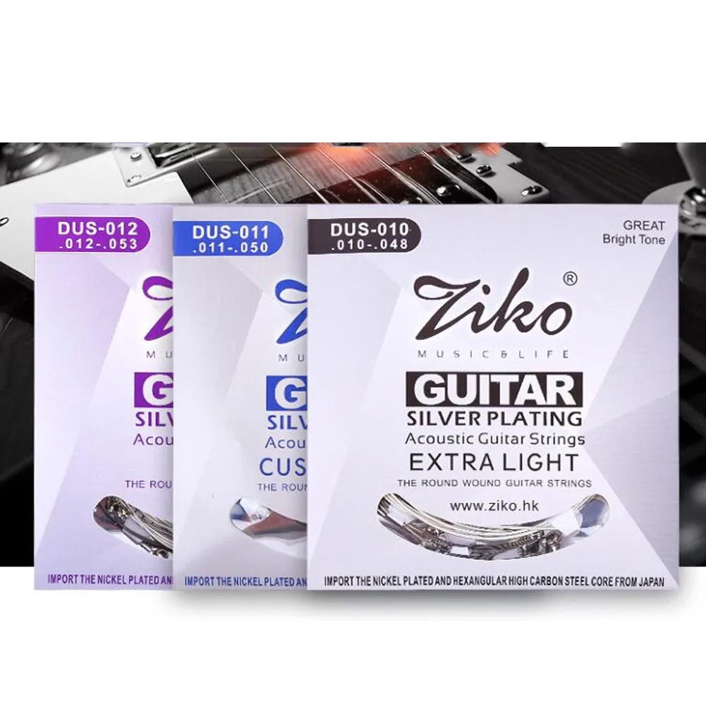Ziko DUS-010 011 012 Carbon Steel Core Silver Plated Hexagon Steel Core Acoustic Guitar Strings Musical Instruments Accessories
Ziko DUS-010 011 012 Carbon Steel Core Silver Plated Hexagon Steel Core Acoustic Guitar Strings Musical Instruments Accessories