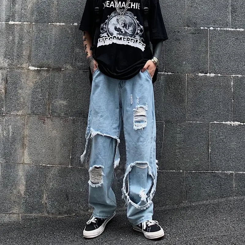 HOUZHOU Ripped Jeans Men Distressed Punk Jeans Pants Men Harajuku Hip Hop Denim Trousers Male Vintage Japanese Hole Streetwear
HOUZHOU Ripped Jeans Men Distressed Punk Jeans Pants Men Harajuku Hip Hop Denim Trousers Male Vintage Japanese Hole Streetwear
