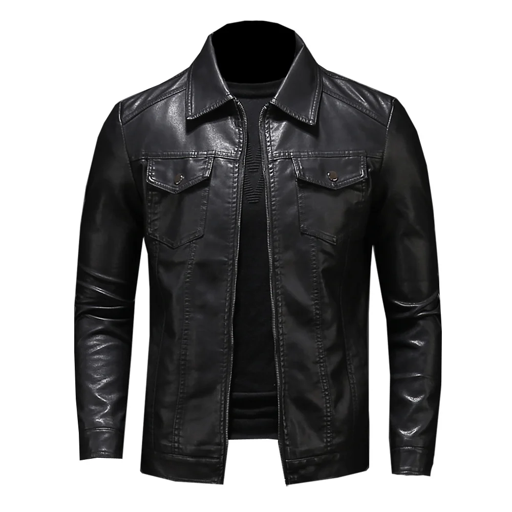 Men's motorcycle leater jacket lare size pocket black zipper lapel slim fit Male sprin and autumn i quality PU Coat M-5XL
Men's motorcycle leater jacket lare size pocket black zipper lapel slim fit Male sprin and autumn i quality PU Coat M-5XL