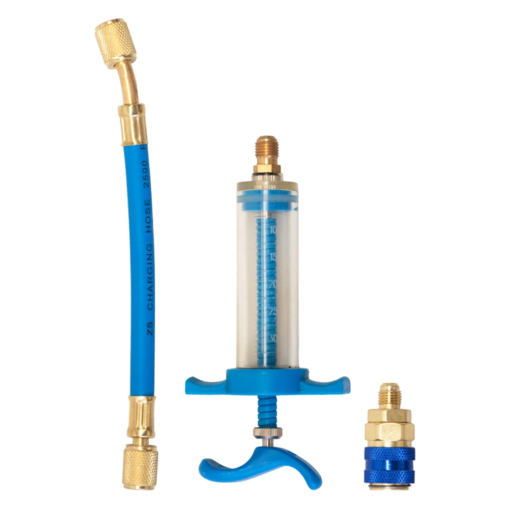 Car A/C Oil Injector R134A Refrigerant Oil Dye Injection Tool Quick Connector 1/4" Injector Tool Manual Screw-in Oiler Adapter
Car A/C Oil Injector R134A Refrigerant Oil Dye Injection Tool Quick Connector 1/4" Injector Tool Manual Screw-in Oiler Adapter