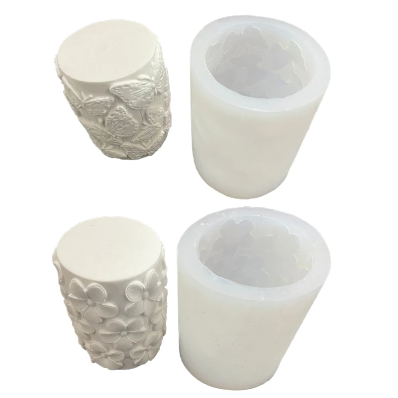 Embossed for Butterfly Flower Cylinder Silicone Mold for Candle Making Epoxy Resin Casting Soap Plaster Clay Mould DIY
Embossed for Butterfly Flower Cylinder Silicone Mold for Candle Making Epoxy Resin Casting Soap Plaster Clay Mould DIY