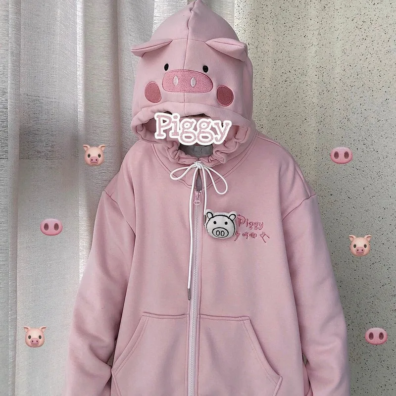 Kawaii Hoodies Cute Pig Women Winter Fashion Pink Hoodies Oversized Japanese Style Long Sleeve y2k Tops Velvet Sweatshirt Women
Kawaii Hoodies Cute Pig Women Winter Fashion Pink Hoodies Oversized Japanese Style Long Sleeve y2k Tops Velvet Sweatshirt Women