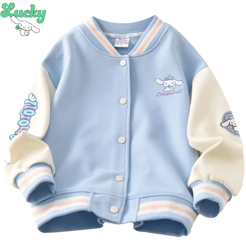 Kawaii Sanrio Cinnamoroll Cardigan Jacket Children Baseball Coat Anime Cartoon Spring Autumn Sports Top Student Fashionable Gift
Kawaii Sanrio Cinnamoroll Cardigan Jacket Children Baseball Coat Anime Cartoon Spring Autumn Sports Top Student Fashionable Gift