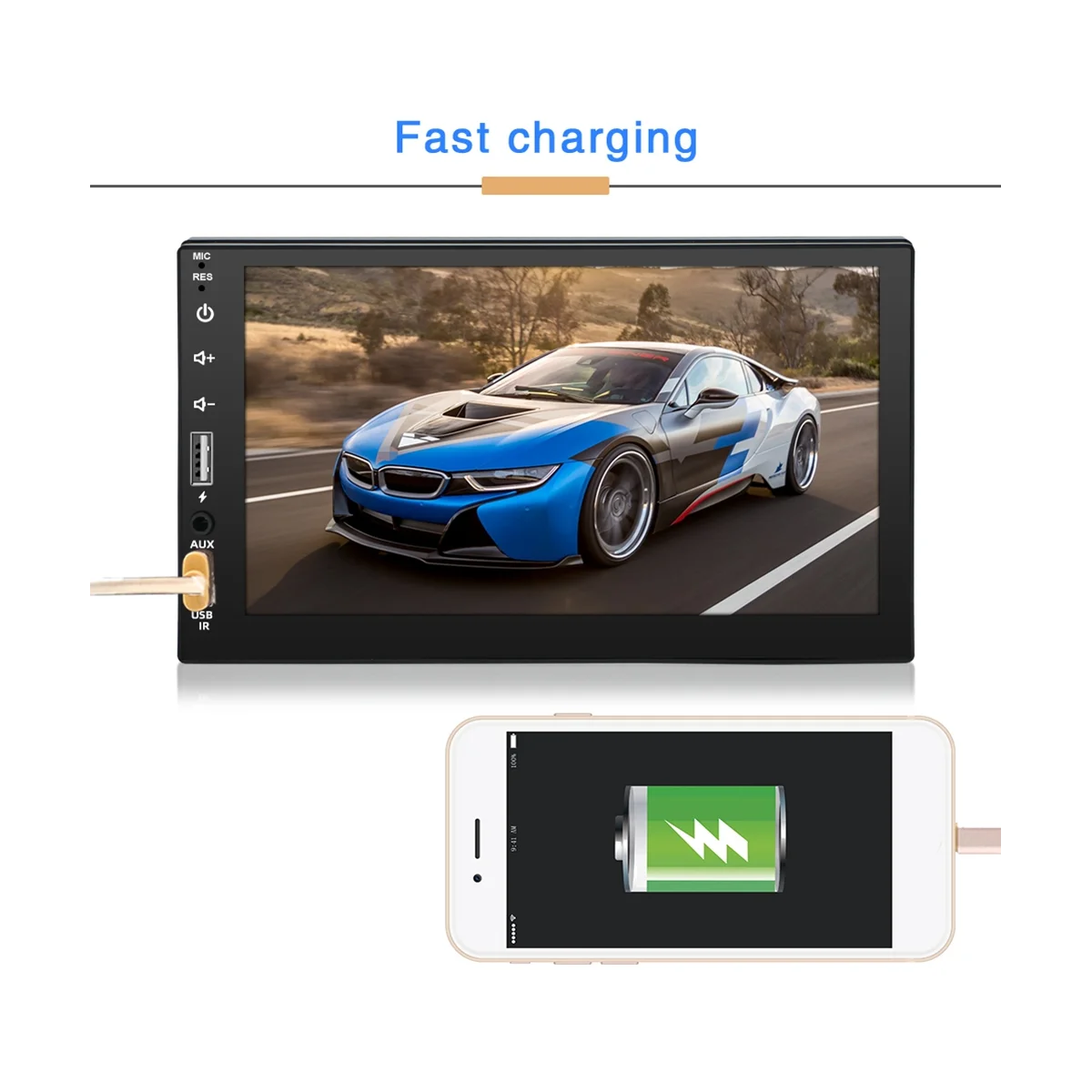 Double Din Car Stereo, 7Inch Multimedia Radio with Bluetooth Touchscreen Receiver MP5 Audio Player Mirror Link 2USB AUX
Double Din Car Stereo, 7Inch Multimedia Radio with Bluetooth Touchscreen Receiver MP5 Audio Player Mirror Link 2USB AUX