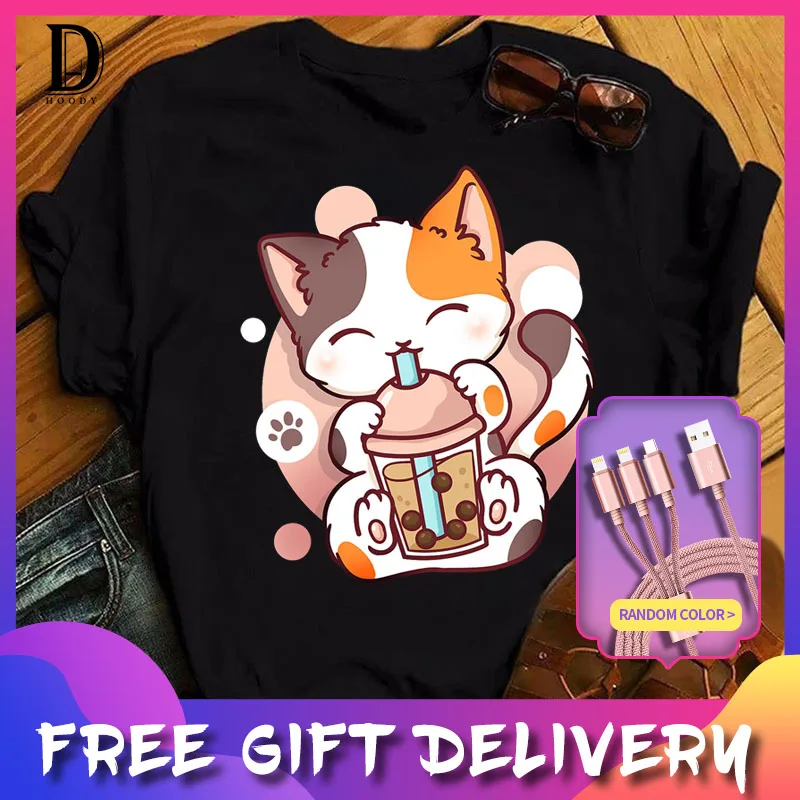 Cute Cartoon Milk Tea Print T-Shirt Women Summer Casual Women's Top 90s Girls Ladies Female Short Sleeve Cute Graphic Tee
Cute Cartoon Milk Tea Print T-Shirt Women Summer Casual Women's Top 90s Girls Ladies Female Short Sleeve Cute Graphic Tee