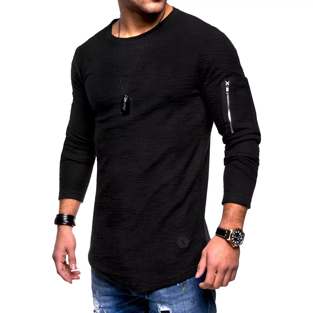 Autumn Fashion Mens Sweater Casual Long Shirts Hip Hop Jersey Solid Color Round Neck Long Sleeve Arm Zipper Stitching Pullovers
Autumn Fashion Mens Sweater Casual Long Shirts Hip Hop Jersey Solid Color Round Neck Long Sleeve Arm Zipper Stitching Pullovers