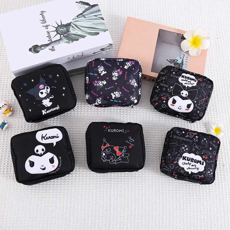 Kawaii Sanrio сумка для хранения Kuromi Cinnamoroll портативная гигиеническая сумка для хранения салфеток для девочек Дорожная косметичка для хранения с молнией 
Kawaii Sanrio сумка для хранения Kuromi Cinnamoroll портативная гигиеническая сумка для хранения салфеток для девочек Дорожная косметичка для хранения с молнией