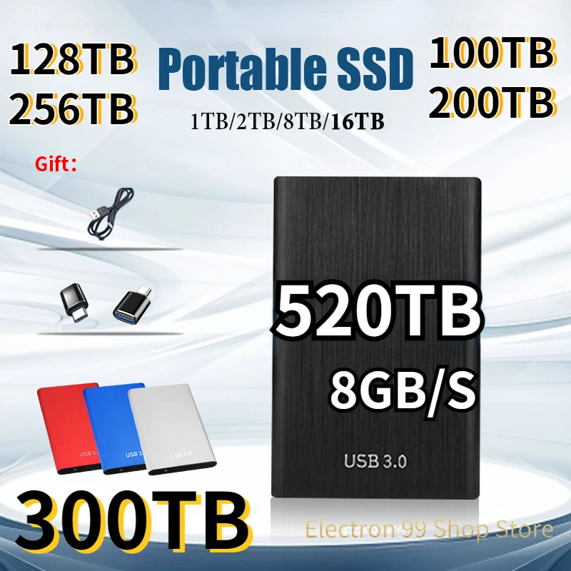 500TB Portable SSD 3.0 External Hard Drive Large Capacity Storage 2TB 1tb HighSpeed Mobile Hard Drive for Desktop/Laptop/Android
500TB Portable SSD 3.0 External Hard Drive Large Capacity Storage 2TB 1tb HighSpeed Mobile Hard Drive for Desktop/Laptop/Android