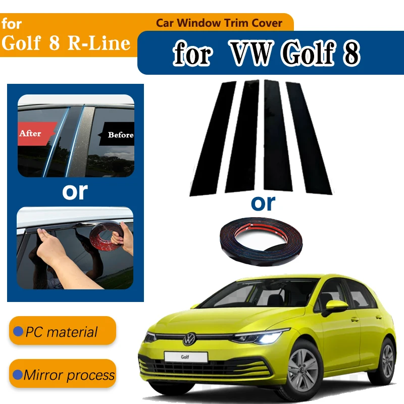 Для Volkswagen Golf 8 Mk8 VW Golf8 R-Line GTE GTD GTI полированные столбики для Автомобиля Оконная