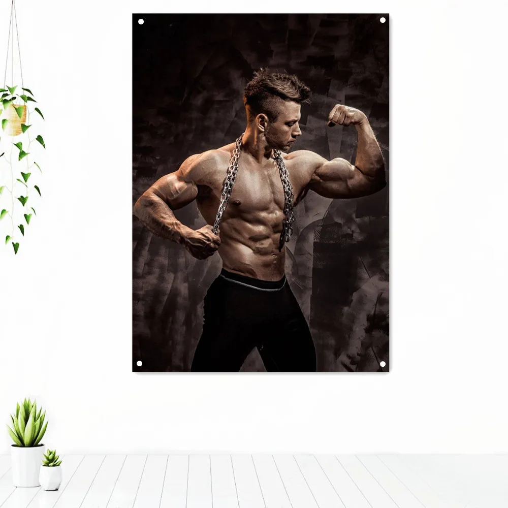 Man Muscular Body Flags Workout Bodybuilding Banners Gym Wall Decor Sign Motivational Poster Wall Art Canvas Painting Stickers 1
Man Muscular Body Flags Workout Bodybuilding Banners Gym Wall Decor Sign Motivational Poster Wall Art Canvas Painting Stickers 1