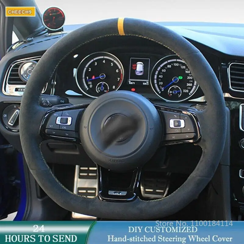 Желтая нить, прочная замша, кожа Чехол рулевого колеса автомобиля для VW Golf 7 GTI
Желтая нить, прочная замша, кожа Чехол рулевого колеса автомобиля для VW Golf 7 GTI