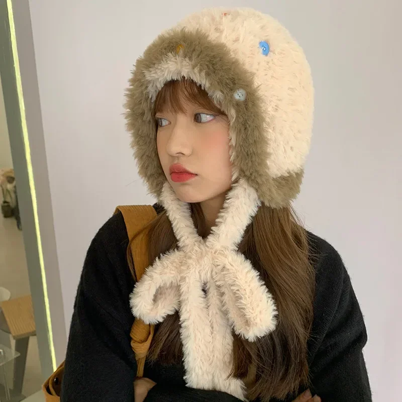 Winter Fur Cap Mask Set Hooded for Women Knitted Cashmere Neck Warm Balaclava Ski Windproof Hat Thick Plush Fluffy Beanies hood
Winter Fur Cap Mask Set Hooded for Women Knitted Cashmere Neck Warm Balaclava Ski Windproof Hat Thick Plush Fluffy Beanies hood