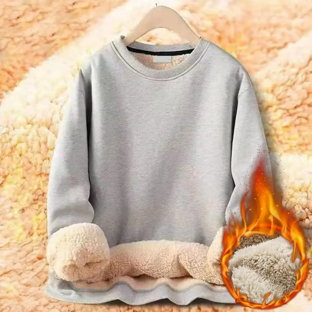 Winter Sweatshirt Thick Fleece Long Sleeves Pullover Thermal O Neck Solid Color Sweatshirt Casual Men Basic Sweatshirt For Daily
Winter Sweatshirt Thick Fleece Long Sleeves Pullover Thermal O Neck Solid Color Sweatshirt Casual Men Basic Sweatshirt For Daily
