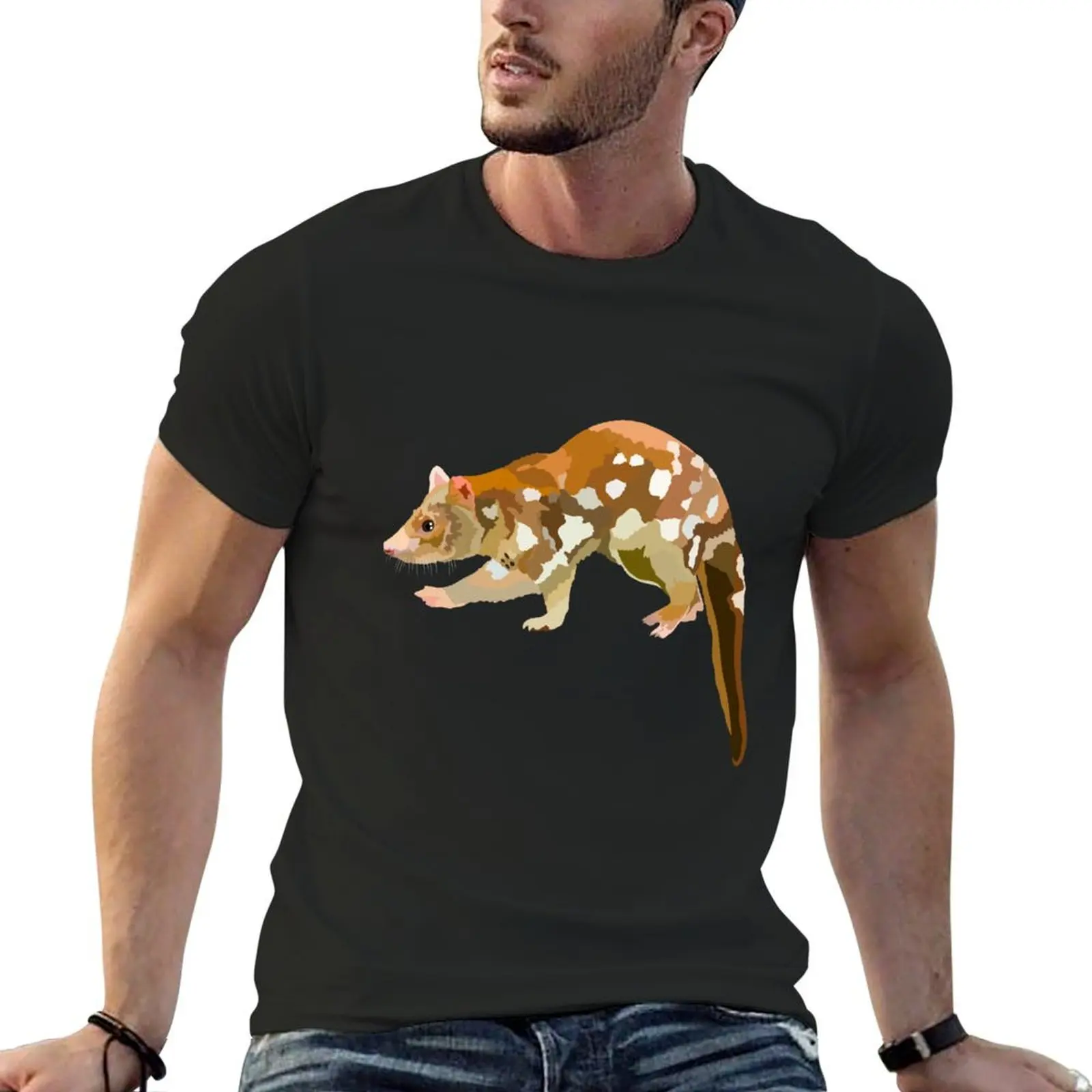 Футболка для Tiger Quoll корейская модная футболка на заказ Мужская 100 ℅ хлопок