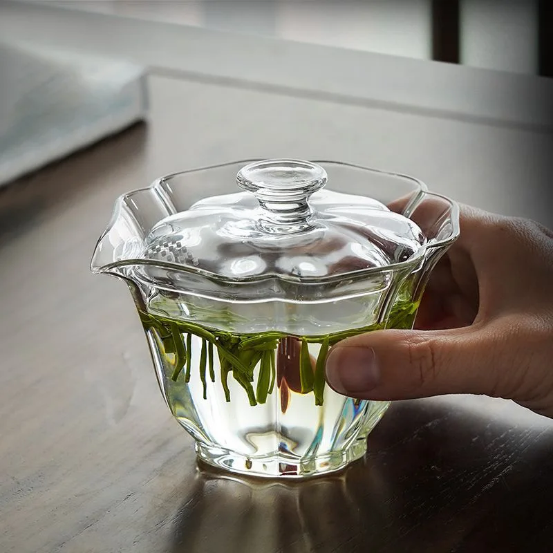 

Креативная стеклянная чайная чаша, устойчивая к высоким температурам, с сетчатым отверстием, ручная чаша для захвата, Бытовые аксессуары для чая кунг-фу