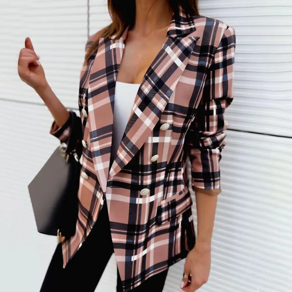 Vintage Plaid Print Blazer Lapel Long Sleeves Slim Fit Double Breasted Female Office Mid-Length Autumn Suit Coat Outerwear
Vintage Plaid Print Blazer Lapel Long Sleeves Slim Fit Double Breasted Female Office Mid-Length Autumn Suit Coat Outerwear