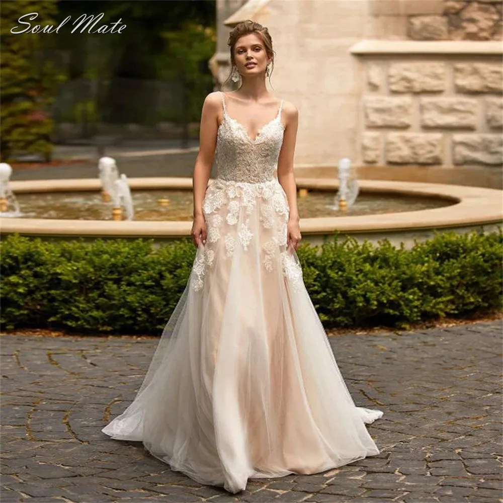 Elegant A Line Wedding Dress For Women V Neck Beach Bride Gowns Appliques Backless Bridal Dress Robe De Mariée Vestido De Noiva
Elegant A Line Wedding Dress For Women V Neck Beach Bride Gowns Appliques Backless Bridal Dress Robe De Mariée Vestido De Noiva