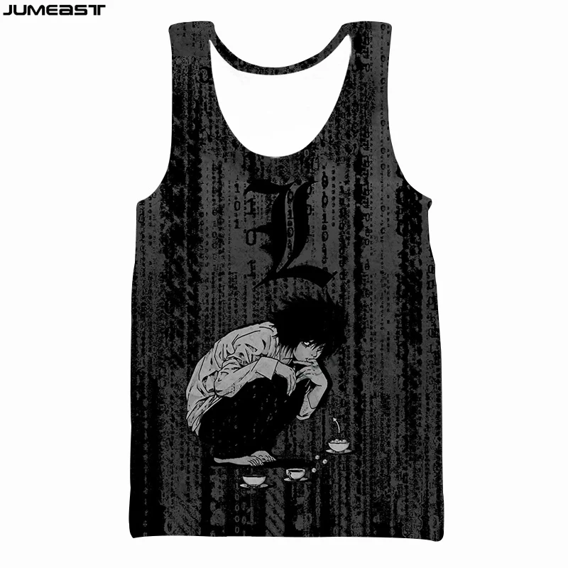 Jumeast Men Women 3D Vest Oversized Cartoon Anime Death Note Streetwear Plus Short Sleeve Sport Pullover Summer Tank Tops Tees
Jumeast Men Women 3D Vest Oversized Cartoon Anime Death Note Streetwear Plus Short Sleeve Sport Pullover Summer Tank Tops Tees