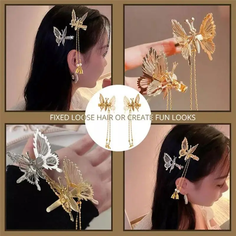 Butterfly Hairpin Hair Clips Elegant Tassel Moving Flying Girls Shiny Hair Clips Barrette
Butterfly Hairpin Hair Clips Elegant Tassel Moving Flying Girls Shiny Hair Clips Barrette
