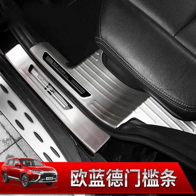 

stainless steel Rear Bumper Car door cover inside and outside door sill plate Car styling For Mitsubishi Outlander 2013-2019