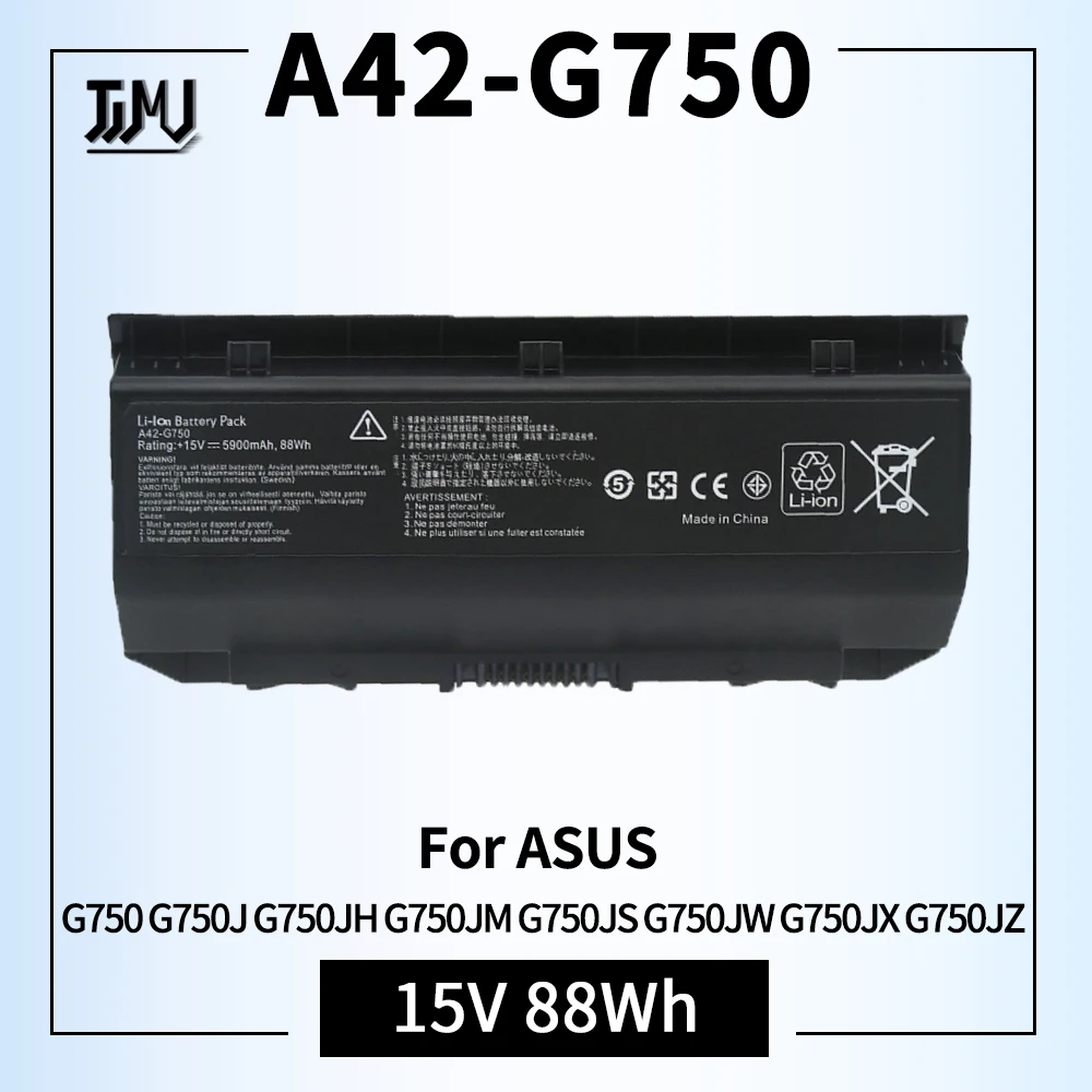 

Сменный аккумулятор A42-G750 для Asus G750, G750J, G750JH, G750JM, G750JS, G750JX, G750JZ, ROG Series, 0B110-00200000M, 15 в/5900 мАч/88 Вт/ч