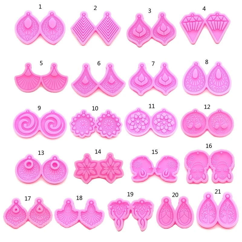 

R3MC Earring Resin Molds Jewelry Casting Mold DIY Making Craft Mould for Women Earrings Key Chain Pendant Crafts Gift Supplies