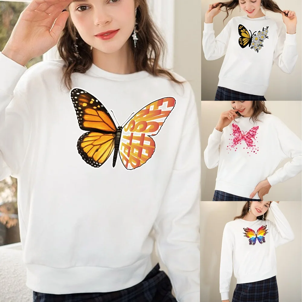 Women Hoodies Spring Autumn Casual Sweatshirts Korean Long-sleeved Hoodie Butterfly Print Female Soft All-match Pullover Clothes
Women Hoodies Spring Autumn Casual Sweatshirts Korean Long-sleeved Hoodie Butterfly Print Female Soft All-match Pullover Clothes