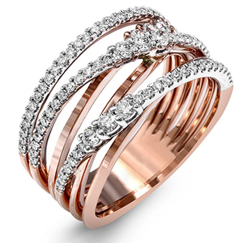 Trendy Ladies Creative Hollow Multi-layer Winding Micro-inlaid Zircon Crystal Female Ring for Women Party Jewelry Acessories
Trendy Ladies Creative Hollow Multi-layer Winding Micro-inlaid Zircon Crystal Female Ring for Women Party Jewelry Acessories