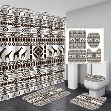 Bohemian Style Shower Curtains Persian Mia Waterproof Bathroom Partition Curtain Polyester Floor Mat Toilet Sets Bath Accessorie