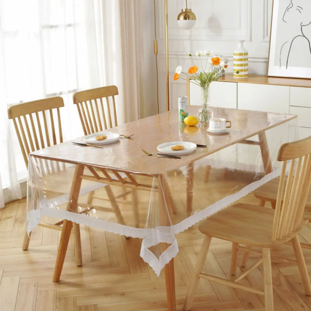 Lace Clear Tablecloth Clear PVC Table Cloth Easy Clean Waterproof Oilproof Kitchen Dining TableCover for Rectangular Table 150cm
Lace Clear Tablecloth Clear PVC Table Cloth Easy Clean Waterproof Oilproof Kitchen Dining TableCover for Rectangular Table 150cm
