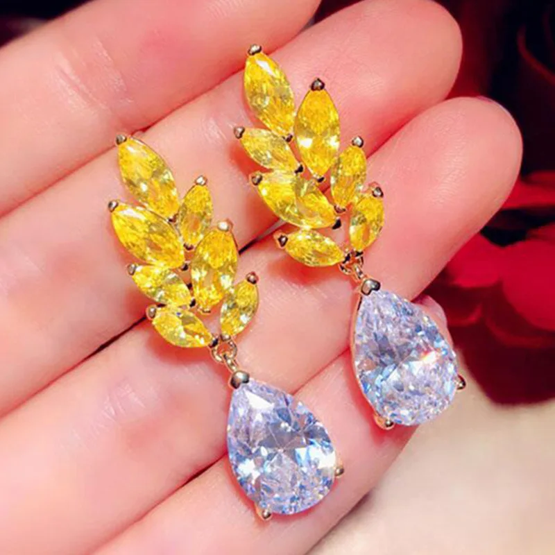 New Luxury Yellow Gold Color Wheat Water Drop Earrings for Women Noble Wedding Party Earrings Fine Birthday Gift Lady Jewelry
New Luxury Yellow Gold Color Wheat Water Drop Earrings for Women Noble Wedding Party Earrings Fine Birthday Gift Lady Jewelry