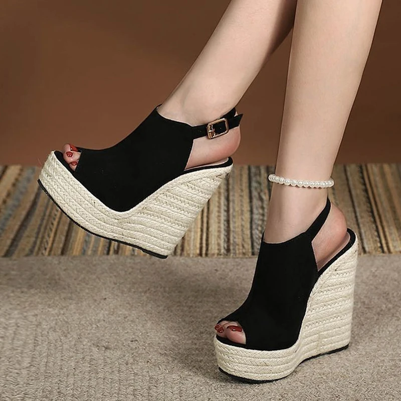 Liyke Size 34-42 Black Women Platform Wedge Sandals Summer Fashion Peep Toe Buckle Strap High Heels Ladies Shoes Sandalias Mujer
Liyke Size 34-42 Black Women Platform Wedge Sandals Summer Fashion Peep Toe Buckle Strap High Heels Ladies Shoes Sandalias Mujer