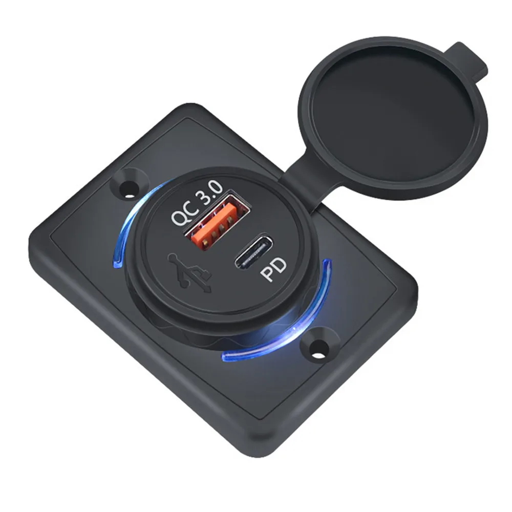 Быстрая зарядка QC 3 0 USB PD зарядное устройство с крышкой 18 Вт водонепроницаемое 12