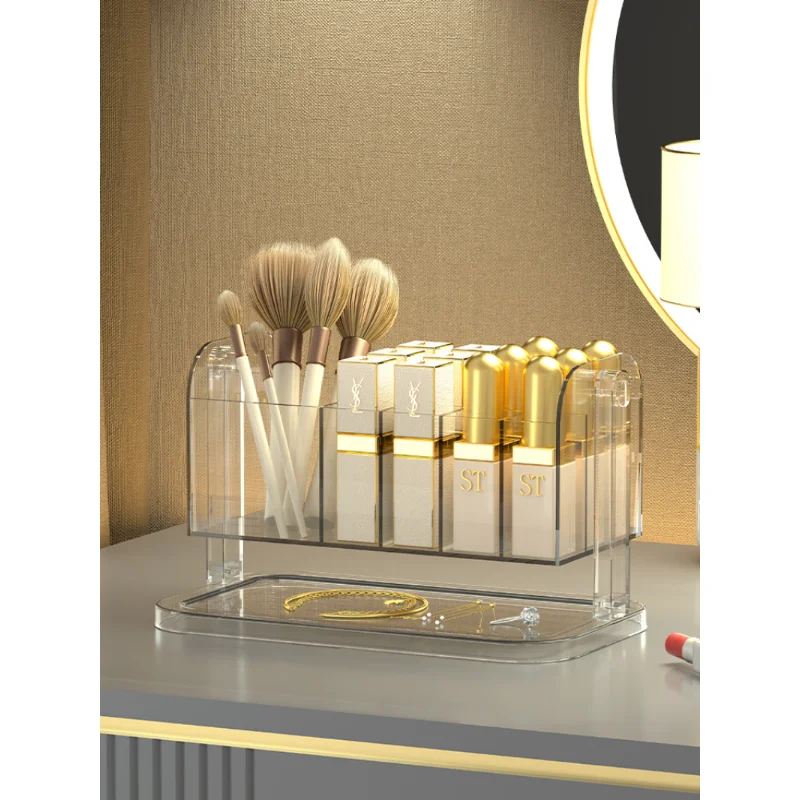 Portable and Luxurious Plastic Storage Rack with Partition, Table Top, No Cover, Transparent, PET, Makeup, Brush, Lipstick
Portable and Luxurious Plastic Storage Rack with Partition, Table Top, No Cover, Transparent, PET, Makeup, Brush, Lipstick