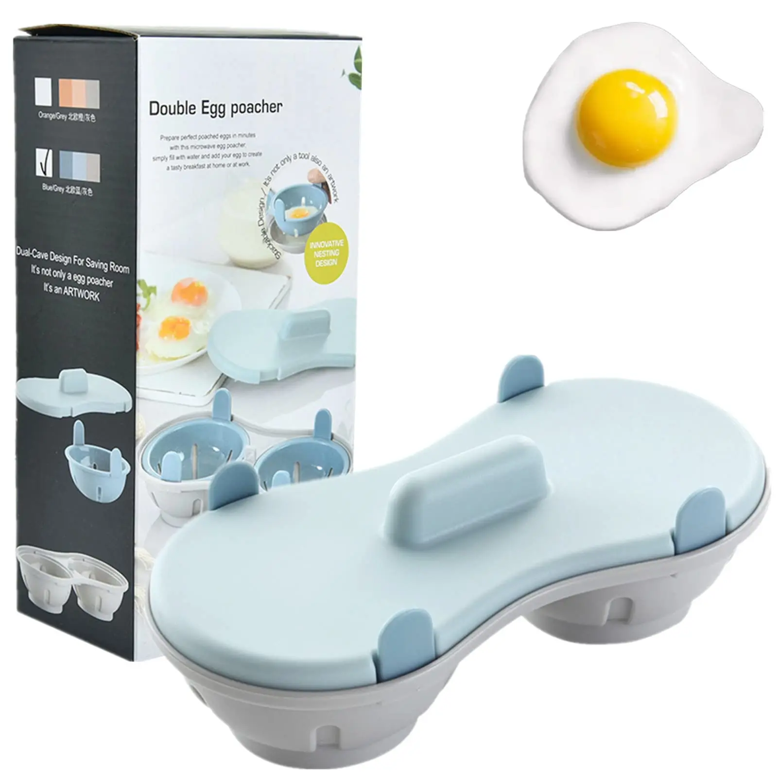 2 Cavity Edible Silicone Drain Egg Boiler Set, Double Egg Cups for Boiled Eggs, Egg Maker Poached Egg Cooker Steamer Kitchen
2 Cavity Edible Silicone Drain Egg Boiler Set, Double Egg Cups for Boiled Eggs, Egg Maker Poached Egg Cooker Steamer Kitchen