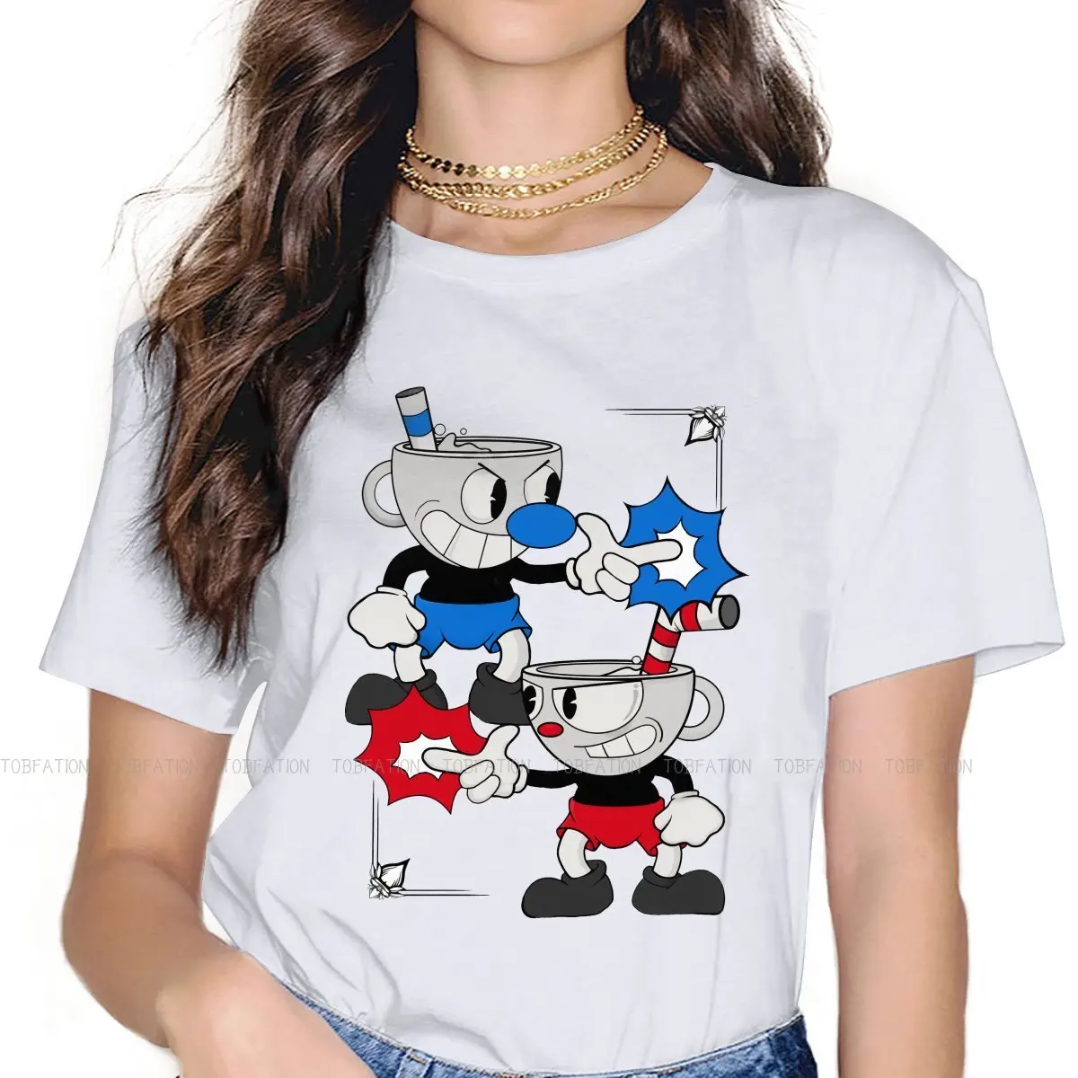 Blue and Red Design TShirt For Women Cuphead Ms Chalice Game Tees Harajuku Female T Shirt Soft Summer Loose
Blue and Red Design TShirt For Women Cuphead Ms Chalice Game Tees Harajuku Female T Shirt Soft Summer Loose