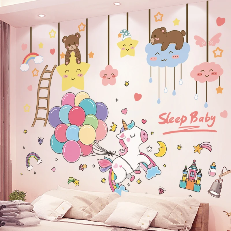 Balloons Stars Clouds Wall Stickers DIY Unicorn Bears Animals Wall Decals for Kids Bedroom Children Nursery Home Decoration 
Balloons Stars Clouds Wall Stickers DIY Unicorn Bears Animals Wall Decals for Kids Bedroom Children Nursery Home Decoration